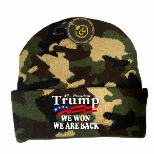 Trump "We Won - We Are Back" Winter Beanie Hats - Camo